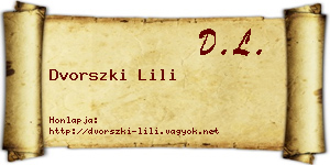 Dvorszki Lili névjegykártya