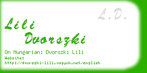 lili dvorszki business card